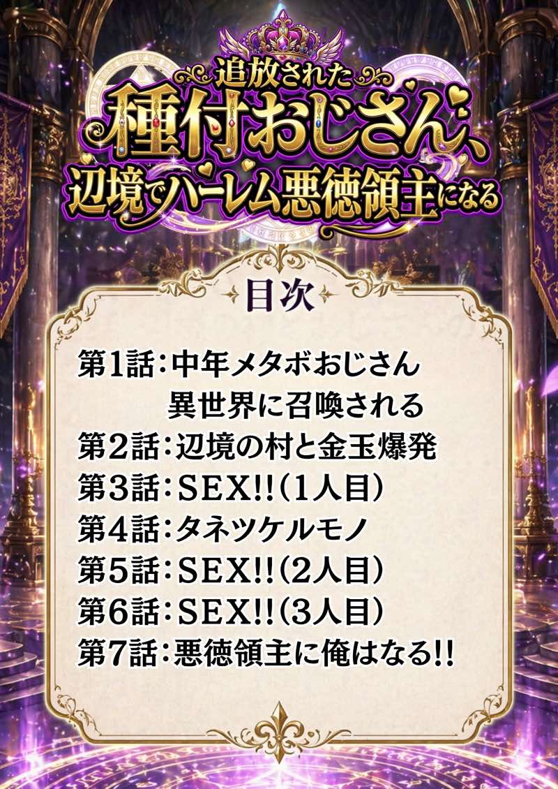【異世界召喚】追放された種付けおじさん、辺境でハーレム悪徳領主になる 試し読み2