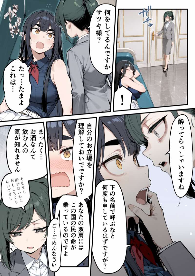 太眉おっぱい長官と貧乳ジト目副官にワクチンポな僕が搾精部屋へ閉じ込められる話 試し読み29