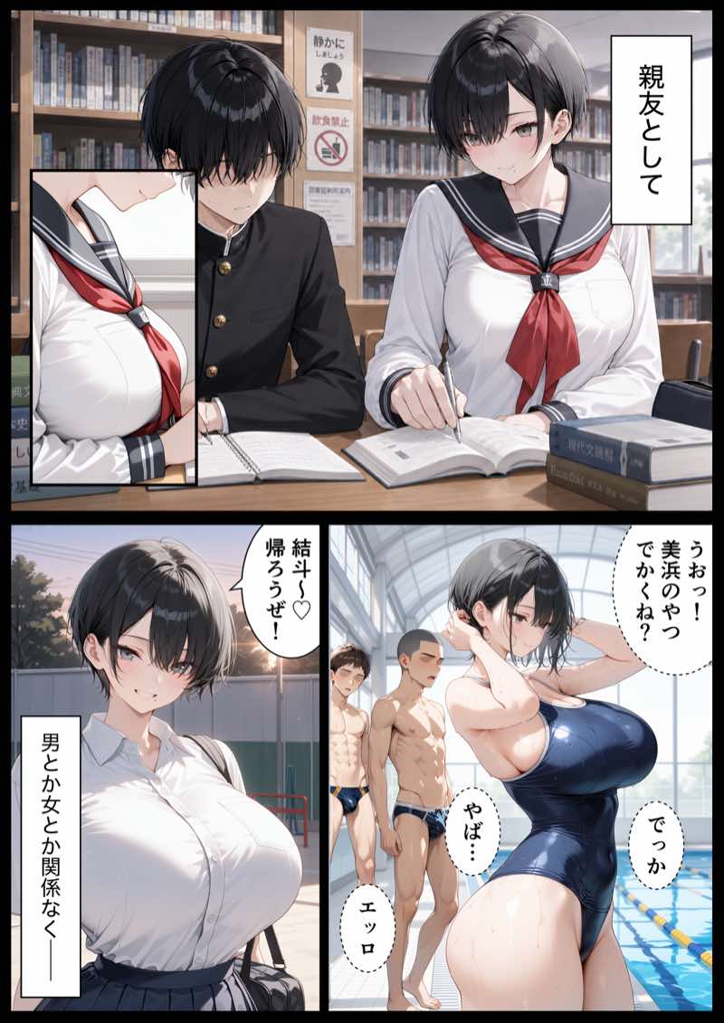 長身ボーイッシュ幼馴染との練習セックスは最高に気持ちいい  前編 試し読み11