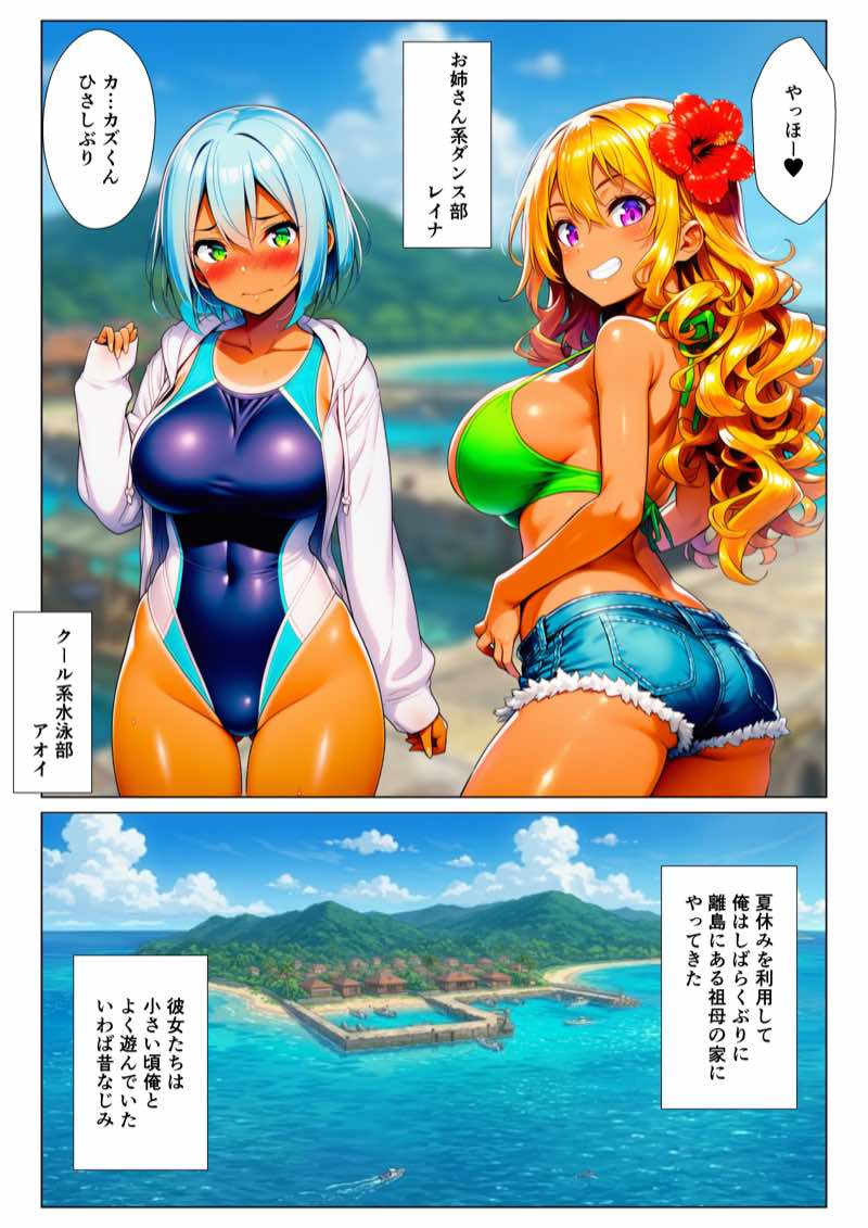 貞操観念がぶっ壊れてる南の島で日焼け女子校生たちとハメまくる話 試し読み4