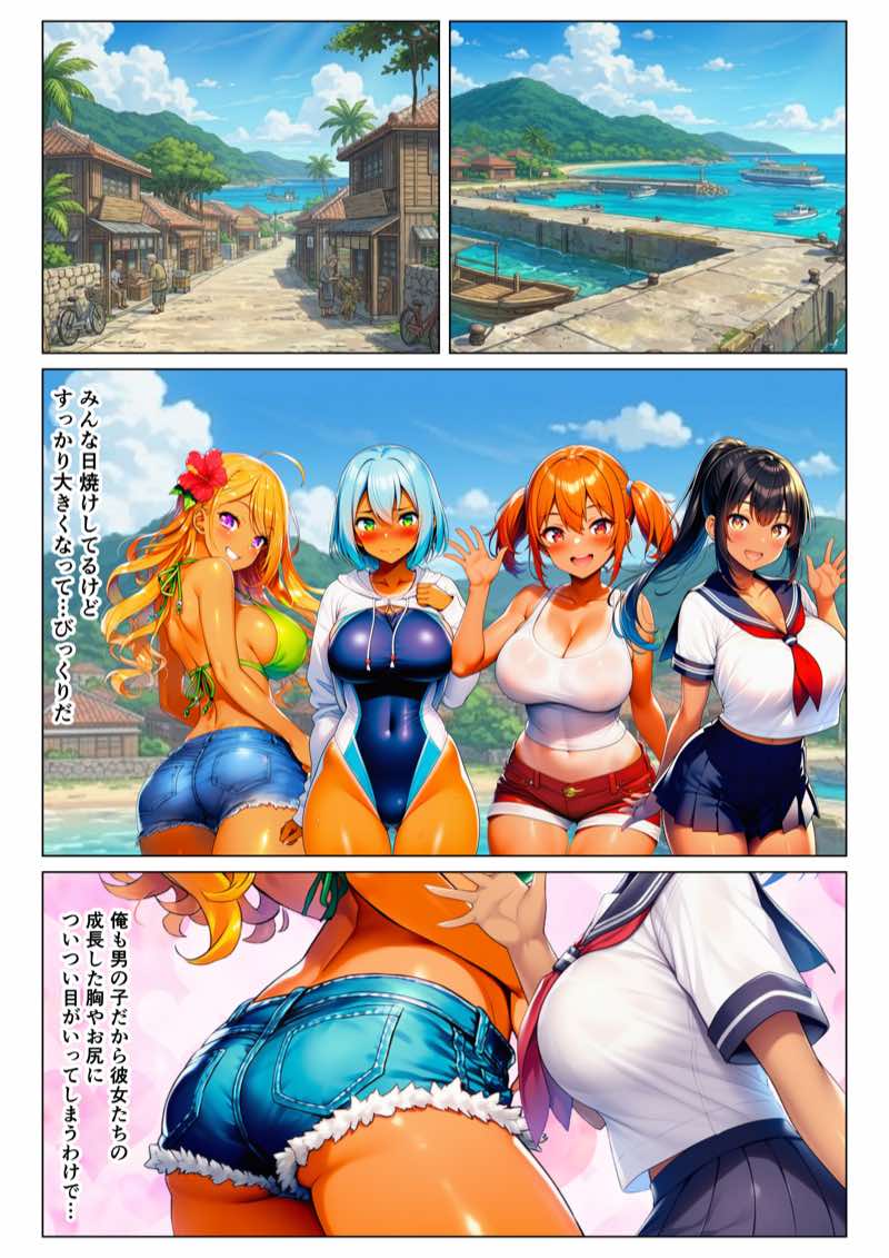 貞操観念がぶっ壊れてる南の島で日焼け女子校生たちとハメまくる話 試し読み5