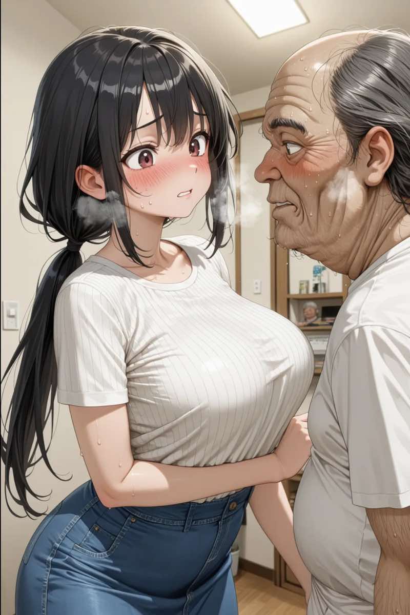 【イラスト版】弱みを握られた巨乳人妻は、旦那の知らない所で、キモい義父に身体を弄ばれ寝取られる。 試し読み5