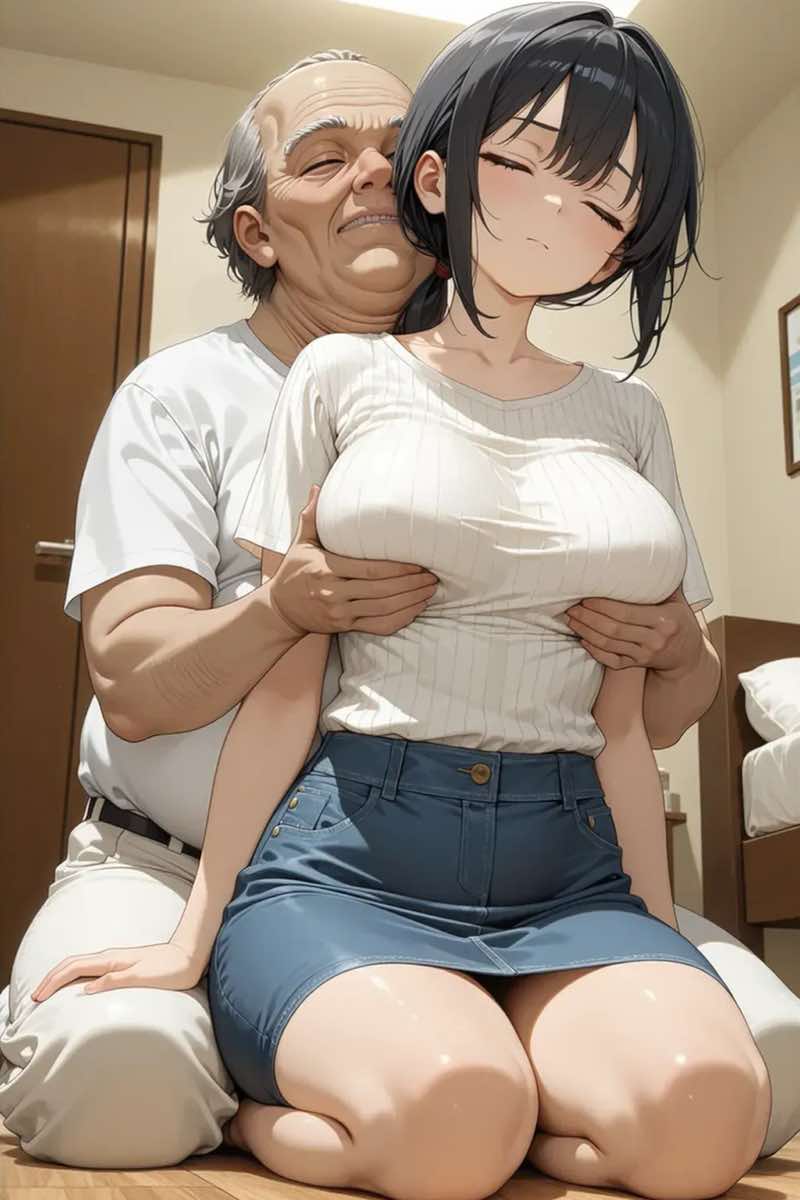 【イラスト版】弱みを握られた巨乳人妻は、旦那の知らない所で、キモい義父に身体を弄ばれ寝取られる。 試し読み17